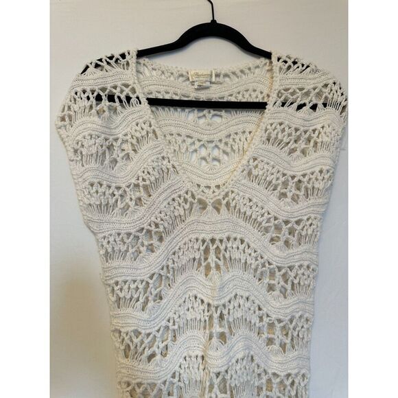 Shoshanna Swim Ivory Dolman Sleeve Macramé Tunic Size Small - Picture 7 of 10